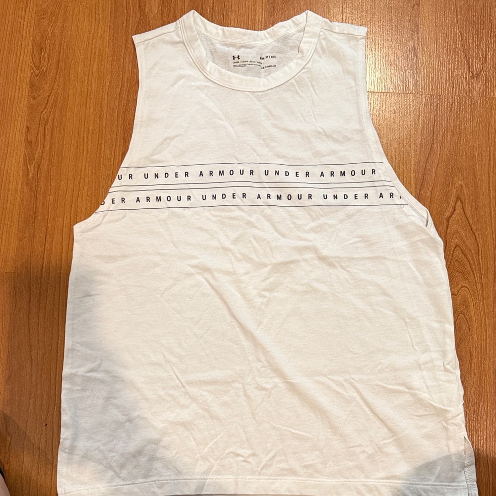 Under Armour White Muscle Tee